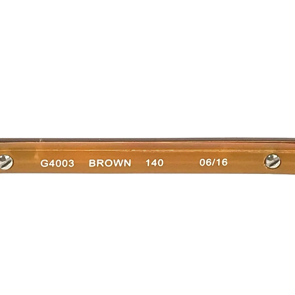 Genesis Eyeglasses Frames G4003 BROWN Shiny Oval Wire Rim 54-18-140